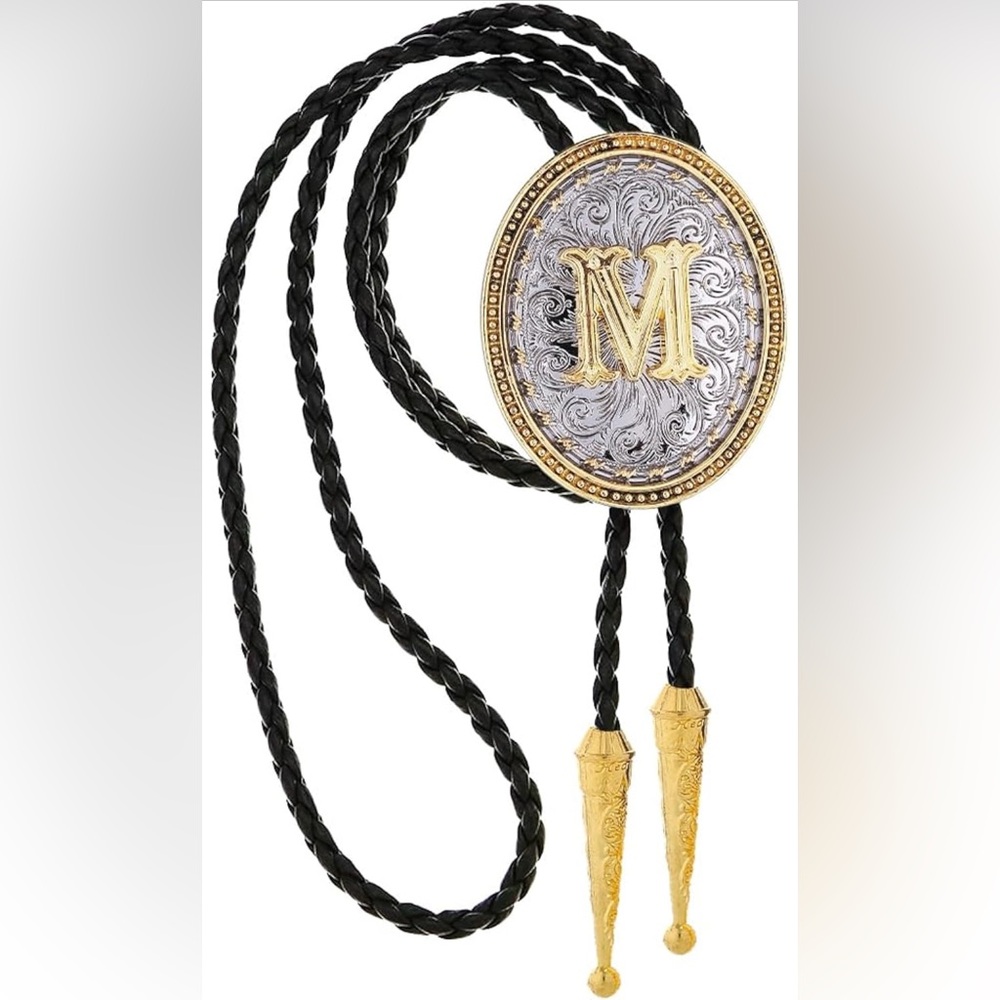 Women’s Western Tie Necklace - Initial “M”